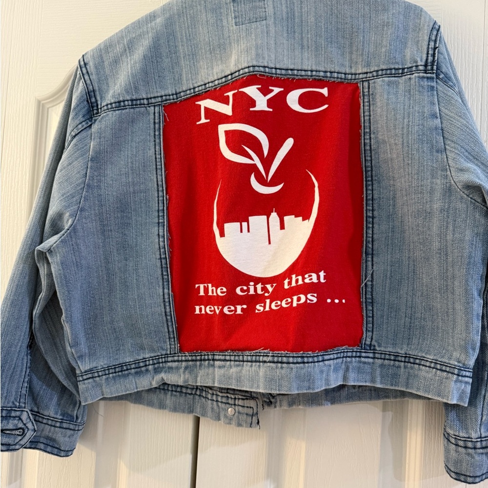 Denim Jacket with NYC Red Patch